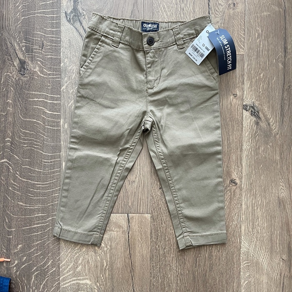 Boys Brand New Osh Kosh khaki pant.